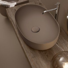 Раковина для ванної накладна Kerasan Nolita 60x40 санфарфор бургундський матовий 534375