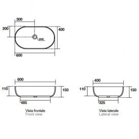 Раковина для ванной накладная Kerasan Nolita 60x40 санфарфор бургундский матовый 534375