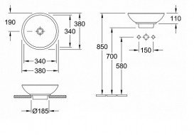 Раковина для ванної накладна Villeroy & Boch колекція Loop & Friends біла 51480001