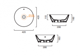 Раковина для ванной накладная круглая Catalano Velis 42х42 керамика цвет белый 142APVL00