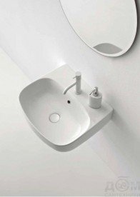 Раковина для ванной накладная/подвесная Kerasan Nolita 50х45 санфарфор белая матовая 534030