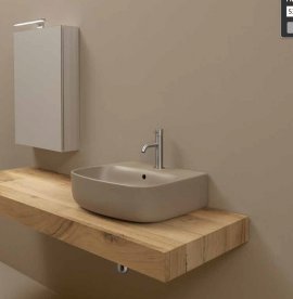 Раковина для ванної накладна / підвісна Kerasan Nolita 60X45 санфарфор горіхово-коричнева 534181