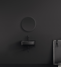 Раковина для ванної накладна / підвісна Kerasan Nolita 50х45 санфарфор чорна матова 534031