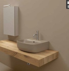 Раковина для ванной накладная/подвесная Kerasan Nolita 50х45 санфарфор орехово-коричневая 534081