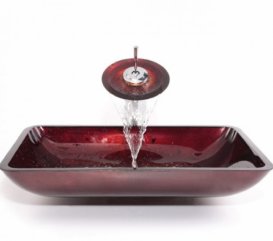 Раковина для ванной накладная стеклянная Kraus GVR-200-RE-15mm