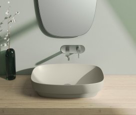 Раковина для ванной настольная или полувстраиваемая Catalano Green LUX 60х38 см без отв. под смеситель  серая матовая  160AGRLXGS