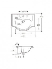 Раковина для ванної округла Kerasan Retro вбудована чорна 103004