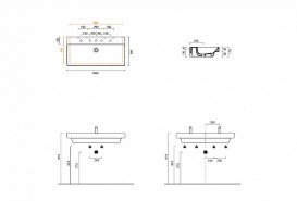 Раковина для ванної підвісна Catalano New Zero 100х50 керамічна колір сірий матовий 110ZPCS