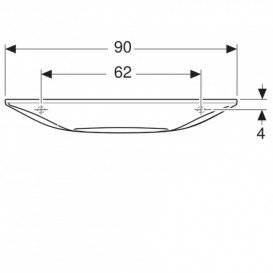 Раковина для ванной подвесная Geberit One 90 см санфарфор белый/ KeraTect заслонка полированный хром 500.390.01.2