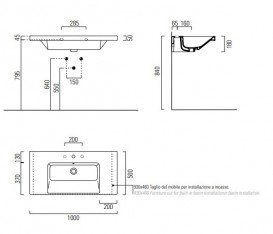Раковина для ванной подвесная GSI Norm 100 белая 8623 1 11