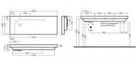 Раковина для ванної підвісна Hatria Grandangolo 130х50 см з отвором під змішувач білий YXF401