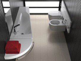 Раковина для ванної підвісна Hatria Grandangolo полку справа 130х50 см білий Y0XT01