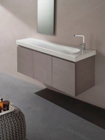 Раковина для ванної підвісна Hatria Grandangolo з отвором під змішувач полку зліва 130х50 см білий YXF601