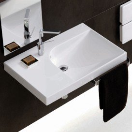 Раковина для ванной подвесная Hatria Grandangolo 50х75 см чаша справа белый Y0YD01