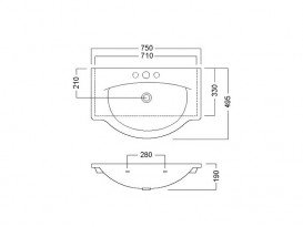 Раковина для ванної підвісна Hatria Sophie 49.5х75 см санфарфор білий Y0FG01
