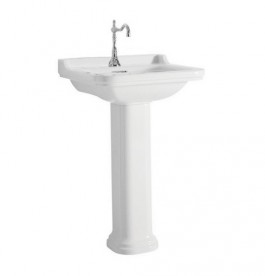 Раковина для ванной подвесная или на пьедестал Kerasan Waldorf 60x55 санфарфор белая хром 4140K1