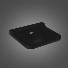 Раковина для ванной подвесная или на пьедестал Kerasan Waldorf 60x55 санфарфор черный глянцевый бронза 4140K6