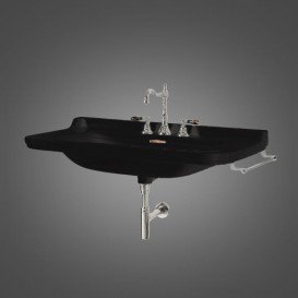 Раковина для ванної підвісна Kerasan Waldorf 100x55 санфарфор чорний глянсовий бронза 4142K6