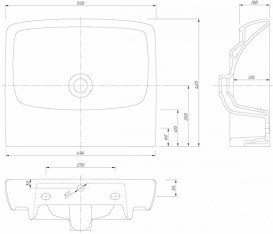 Раковина для ванной подвесная Kolo Nova PRO без отверстия M31051000