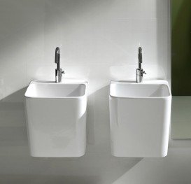 Раковина для ванной подвесная/накладная Hatria G-Full 40x48 см санфарфор белый YXJG01