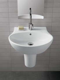 Раковина для ванної підвісна / накладна Hatria Nido 44.5x56 см санфарфор білий Y0TT01