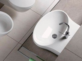 Раковина для ванної підвісна / накладна Hatria Nido 44.5x56 см санфарфор білий Y0TT01