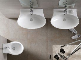 Раковина для ванной подвесная/накладная Hatria Nido 48x68 см санфарфор белый Y0QX01