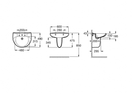Раковина для ванної підвісна Roca колекція Victoria біла A327391000