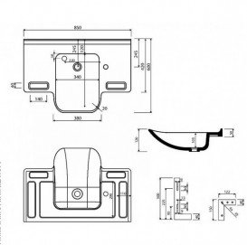 Раковина для ванной Marmorin Uni 85х60 см литой камень белый 550 085 022 xx x