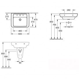 Раковина для ванной подвесная Villeroy&Boch Verity Design 60 белая 51036001