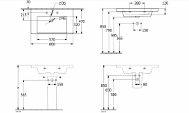 Раковина для ванної підвісна Villeroy&Boch колекція Subway 3.0 біла 4A708001