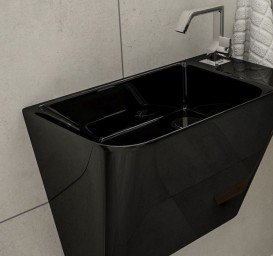 Раковина для ванної підвісна Volle Тео 50х28 см кераміка чорна 13-88-601Black