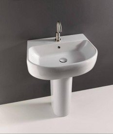 Раковина для ванної напівкругла Kerasan K09 підвісна / накладна 63х46 см біла 364601