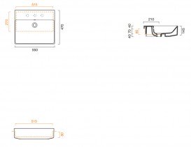 Раковина для ванної полувстраіваемие Catalano New Zero 55х47 керамічна біла 1LS55ZP00