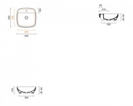 Раковина для ванной полувстраиваемая Catalano Green Lux 42х42 керамическая цвет белый 142GRLXN00