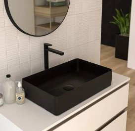 Раковина для ванної Ponsi Musa 58х36 см чорний матовий BLCERNMUSA0012