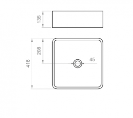 Раковина для ванной Ponsi Musa накладная 41,6х41,6 см керамика белый глянец BL CER L MUSA 0011