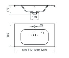 Раковина для ванної Ponsi Planet 101х46 см штучний мармур глянсовий білий BLMARLPLAN0002