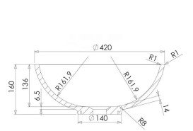 Раковина для ванної кімнати Ponsi Sharp Ø42 см глянсовий білий BLMARLSHAR0003
