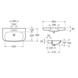 Раковина для ванної Primera Tyrol підвісна 80 см санфаянс білий 8100023