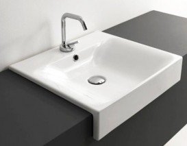 Раковина для ванної прямокутна Kerasan Cento полувстраіваемие 50х45 см біла 354601