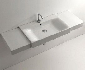 Раковина для ванной прямоугольная Kerasan Cento полувстраиваемая 80х45 см белая 354901