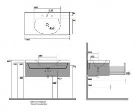 Раковина для ванної прямокутна Kerasan Bentley для меблів 100х50 см біла 393701