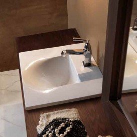 Раковина для ванної прямокутна Kerasan Bentley вбудована 55х47 см біла 394201