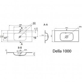 Раковина для ванной Radaway Della 100 100,1х45,1 см искусственный камень белый U121100-01-01