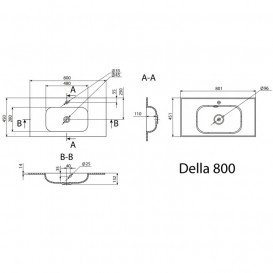 Раковина для ванної Radaway Della 80 80,1х45,1 см штучний камінь білий U121080-01-01