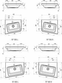 Раковина для ванной Ravak 10° 550 L с отверстием искусственный мрамор белая XJIL1155000