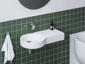 Раковина для ванной Ravak ARC 82,8х43,6 см полка справа литой мрамор белый XJXP1383000