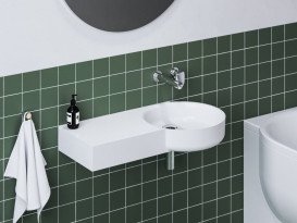 Раковина для ванної Ravak ARC 82,8х43,6 см полиця зліва литий мармур білий XJXL1383000