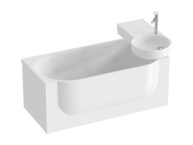 Раковина для ванной Ravak ARC 82,8х43,6 см полка слева литой мрамор белый XJXL1283000